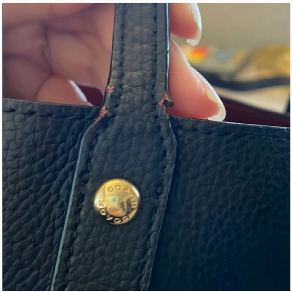 Coach Black Tote with Red Interior